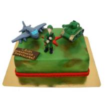 Свежий и яркий торт Военная машинка - праздник будет победоносным!