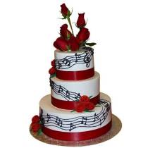 Торт Музыка красных роз