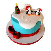 Торт Пингвины Новый год