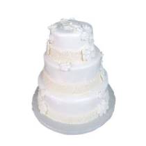Торт Свадебный белый с розовым