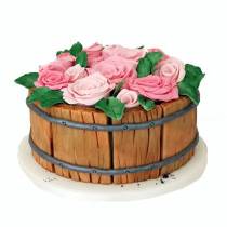 Торт бочка с цветами
