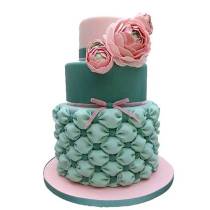 Торт Цветы на зеленом