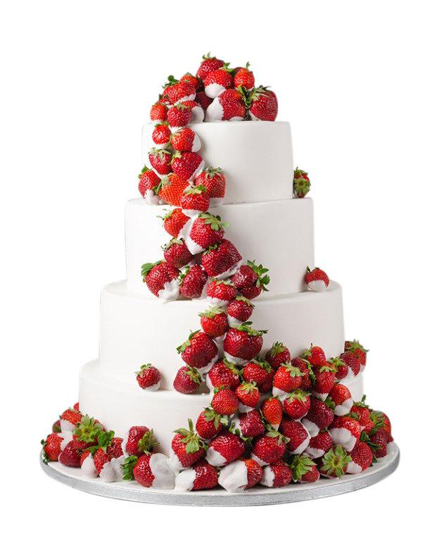 Клубничные свадебные торты