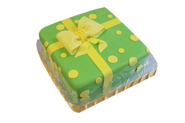 Торт сюрприз зелено-желтый