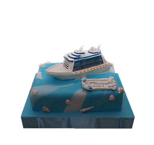 Торт яхта в море