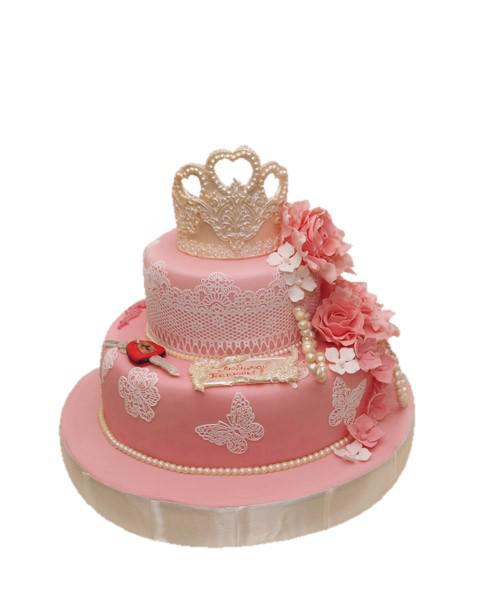 Торт корона на розовом