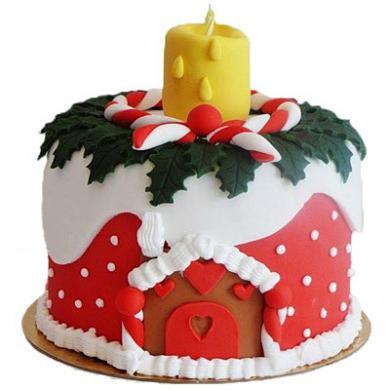 Торт сказочный домик и свеча