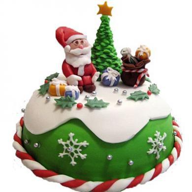 Торт Санта под елкой