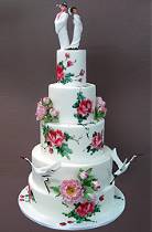 Торт с женихом и невестой в восточном стиле