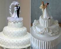 Торт с фигурками жениха и невесты на выбор