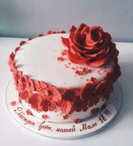 Торт Паспорт врет маме 18 с красной розой