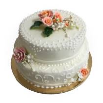 Очаровательные торты на свадьбу с розочками (фото)