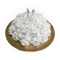 Торт свадебный лебеди в кремовых розах