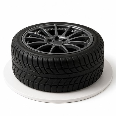 Авторский торт форме колеса необычный десерт для именинника