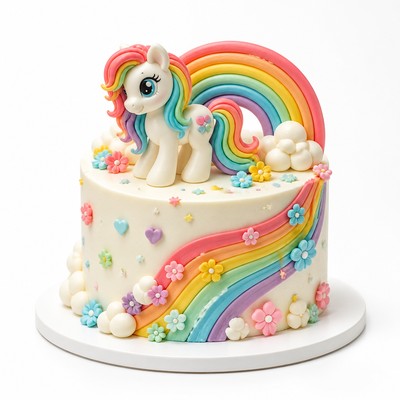 Детский торт My Little Pony с белым кремом