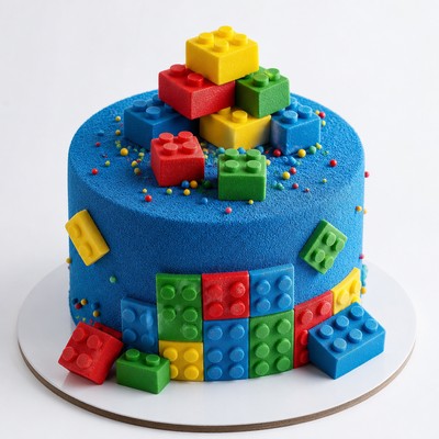 Бархатный торт LEGO Френдс для девочки с контрастным декором