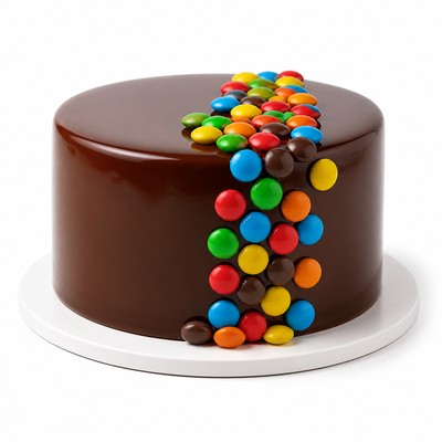 Детский торт M&M’s с глянцевой глазурью
