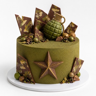 Бархатный торт с индивидуальным декором проводы армию под вкусный