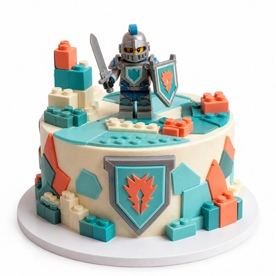 Детский торт LEGO Nexo Knights с фигуркой рыцаря