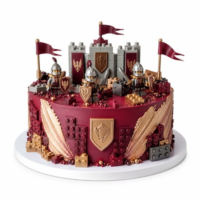 Детский торт LEGO с рыцарями Нексо Найтс с индивидуальным оформлением