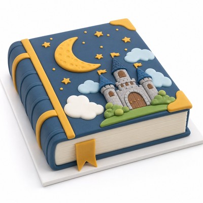 Детский торт в виде книги для мальчика с ягодным акцентом