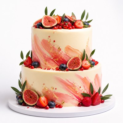 Двухъярусный торт возвращением домой любимый с фруктовым акцентом на праздник