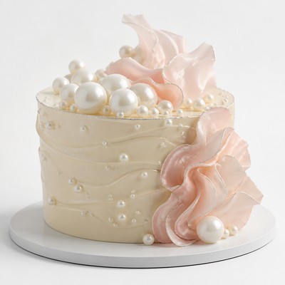 Именной торт с приколом для девушки с жемчужным декором