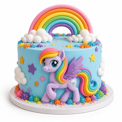 Детский торт My Little Pony с поздравительной надписью