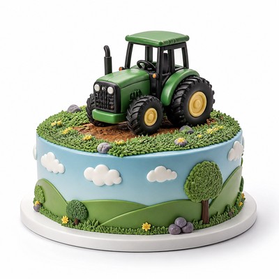 Изысканный торт tractor style с индивидуальным декором