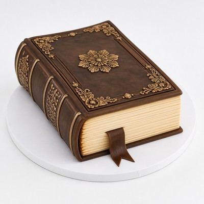 Изысканный торт виде книги с ручной работой