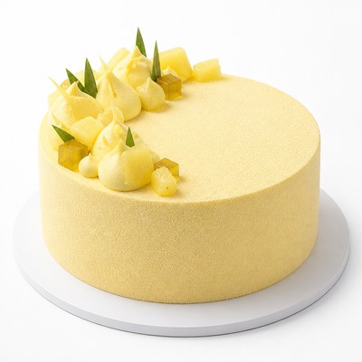 Лаконичный торт ананасовый с бархатным покрытием