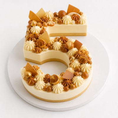 Лаконичный торт цифрой девочек с карамельным декором