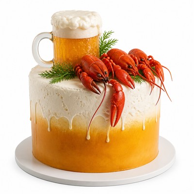 Лаконичный торт пиво раками на заказ