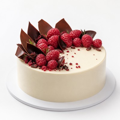 Лаконичный торт вкусные свадебные малинкой с шоколадным декором для именинника