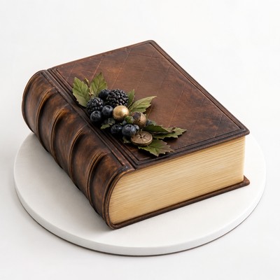 Нежный торт на заказ форме книги мужчины