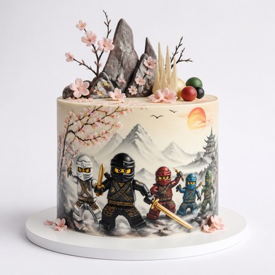 Детский торт LEGO Ninjago для семейного праздника
