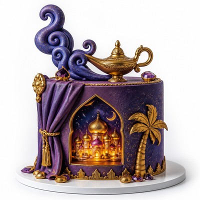 Персональный торт для гостей стиле aladdin обходятся волшебства джина