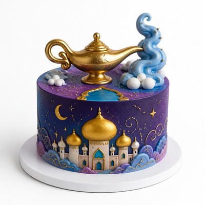 Персональный торт для гостей стиле aladdin обходятся волшебства джина