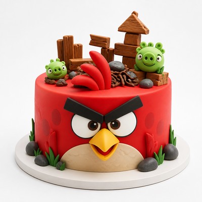 Торт Энгри Бердз с ярким декором