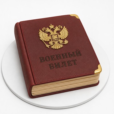 Праздничный детский торт на заказ неподражаемый «военный билет»