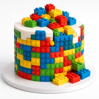 Праздничный торт LEGO Френдс для девочки ручной работы