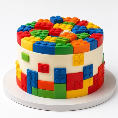Детский торт LEGO Майнкрафт с жемчужным декором для семейного праздника