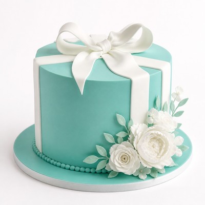 Праздничный торт в стиле Tiffany ручной работы