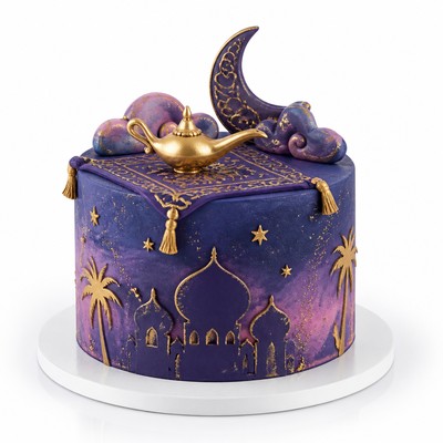 Романтичный торт стиле aladdin обходятся волшебства джина с ручной работой