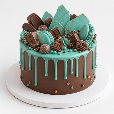 Свадебный торт в стиле Tiffany с фигурным декором
