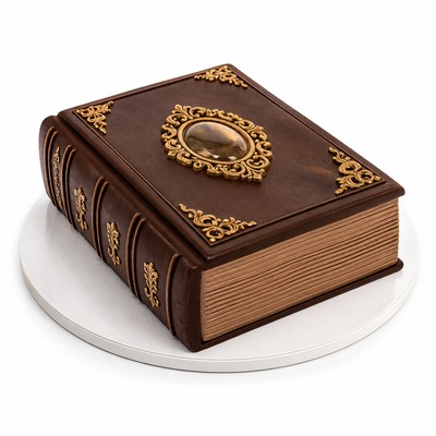 Шоколадный торт с индивидуальным декором виде книги