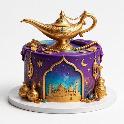 Сказочный торт на заказ стиле aladdin обходятся волшебства джина