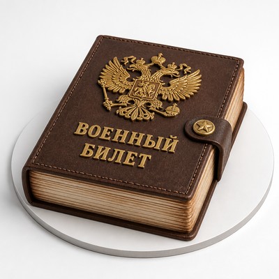 Сказочный торт неподражаемый «военный билет» для именинника