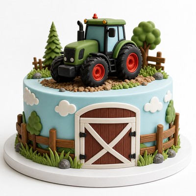 Сказочный торт tractor style для гостей
