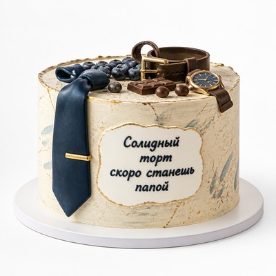 Солидный торт скоро станешь папой на праздник
